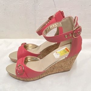 Cape Robbin Pink Wedge Sandals Size 10